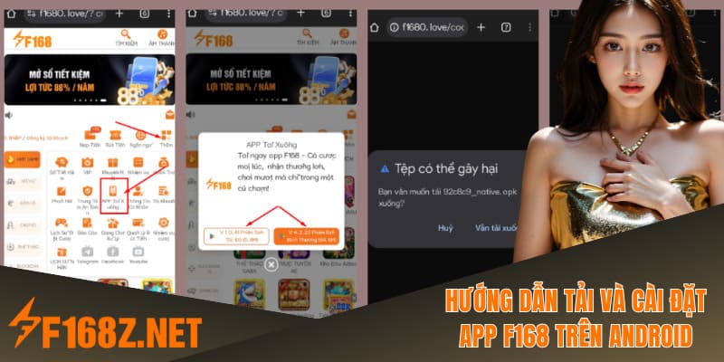 Hướng dẫn tải và cài đặt app F168 trên Android