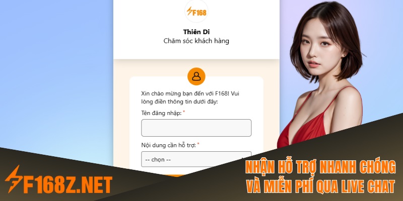 Nhận hỗ trợ nhanh chóng và miễn phí qua Live chat