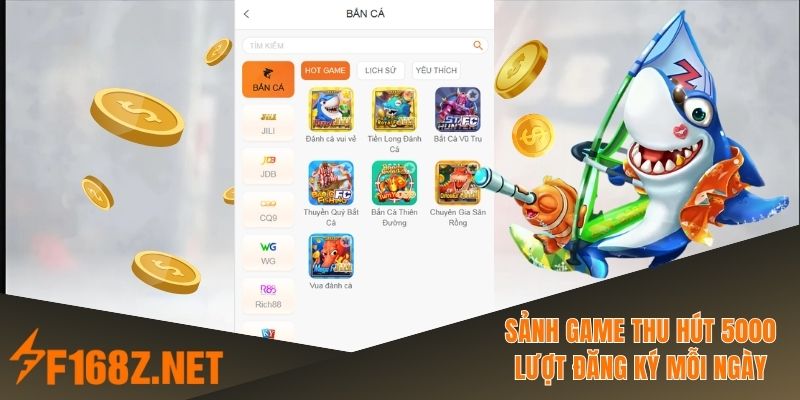 Sảnh game thu hút 5000 lượt đăng ký mỗi ngày